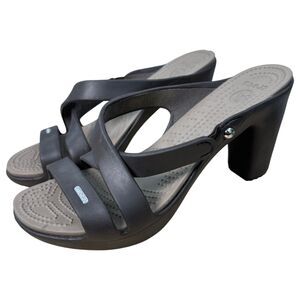 CROCS Cyprus IV Heel Espresso Brown Sandal Heels Size 10